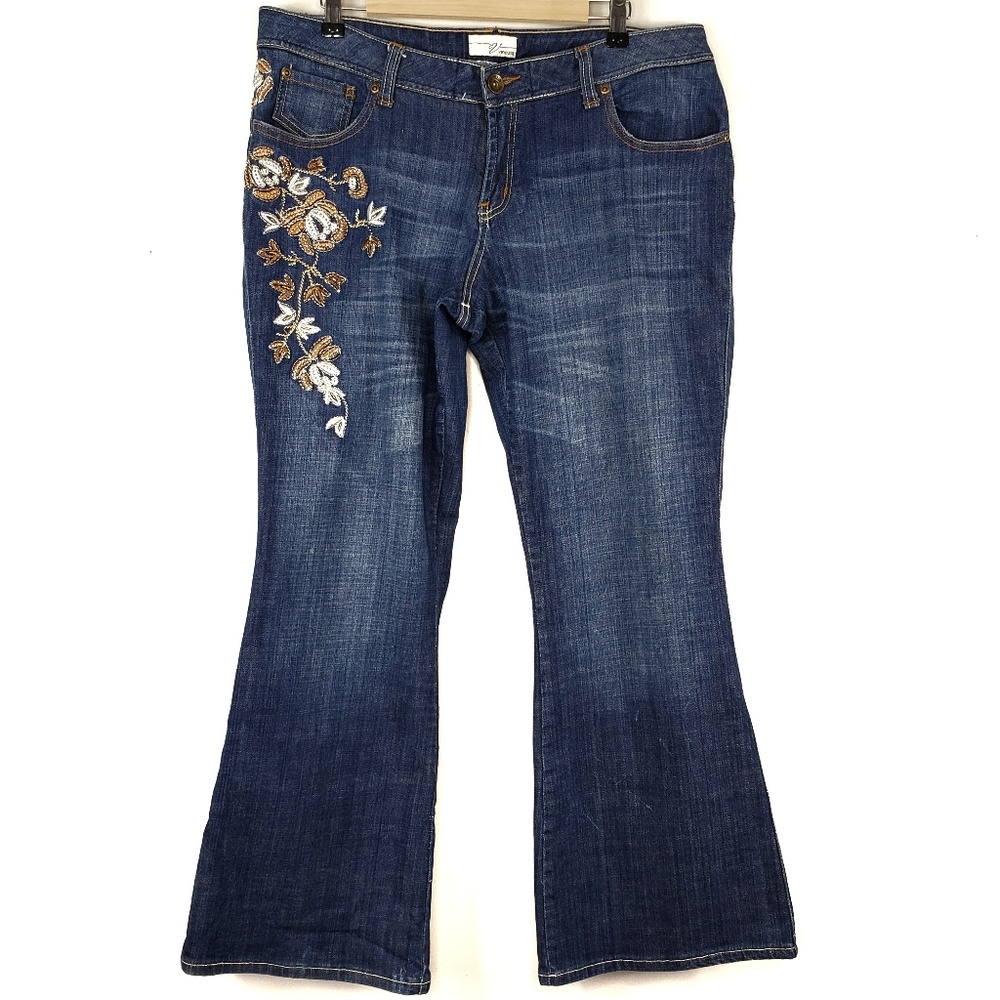 Venezia Lane Bryant Boho Embroidered Flare Jeans